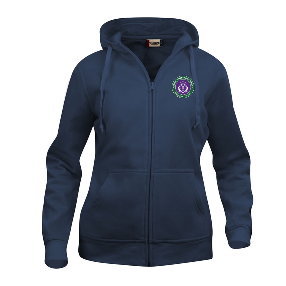 Basic Hoody FZ Dam Mörk Marin